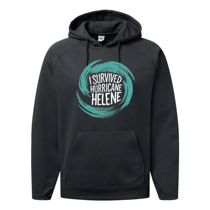 Survived Hurricane Helene Performance Fleece Hoodie