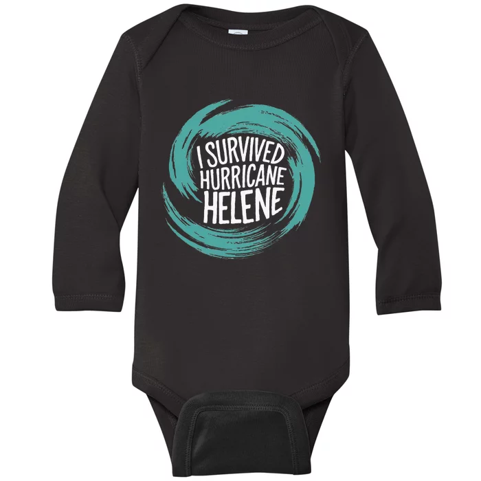 Survived Hurricane Helene Baby Long Sleeve Bodysuit