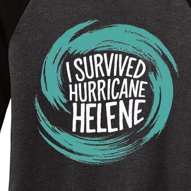 Survived Hurricane Helene Women's Tri-Blend 3/4-Sleeve Raglan Shirt