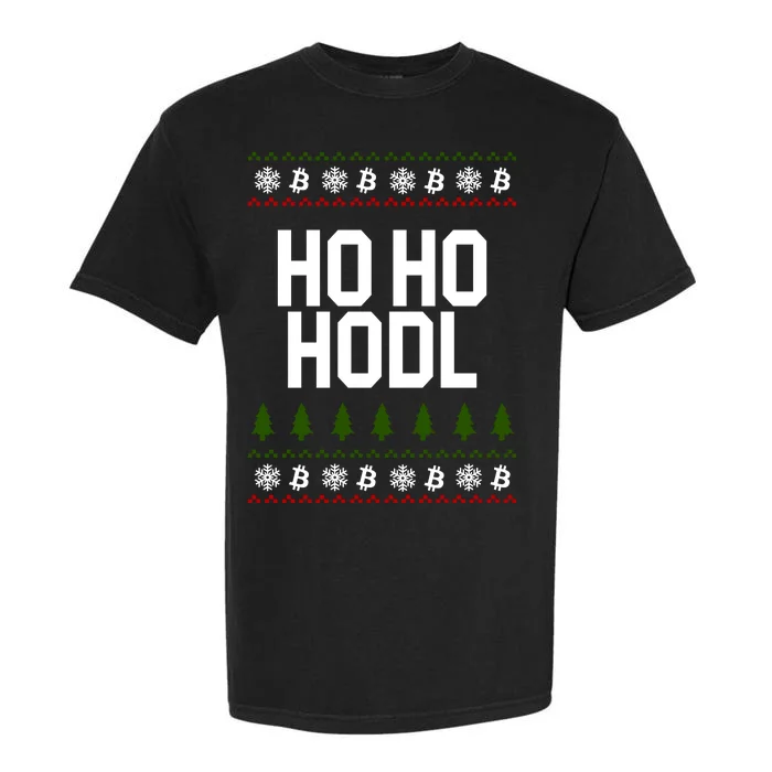 Santa Ho Ho Hodl Funny Crypto Ugly Christmas Garment-Dyed Heavyweight T-Shirt