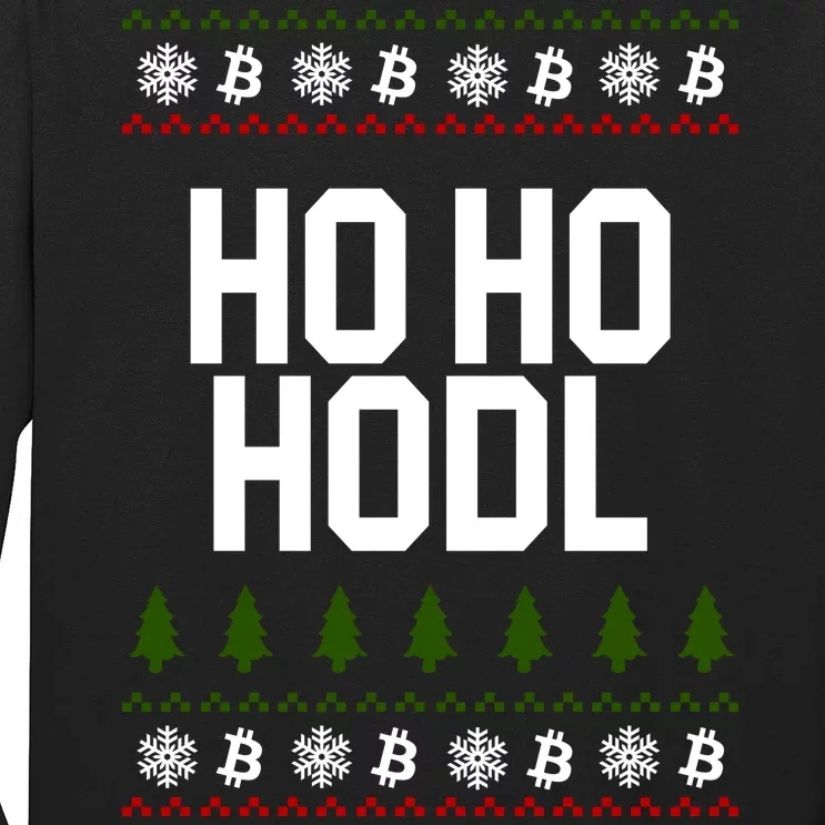 Santa Ho Ho Hodl Funny Crypto Ugly Christmas Long Sleeve Shirt