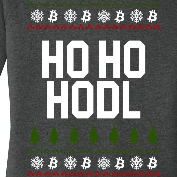 Santa Ho Ho Hodl Funny Crypto Ugly Christmas Women's Perfect Tri Tunic Long Sleeve Shirt