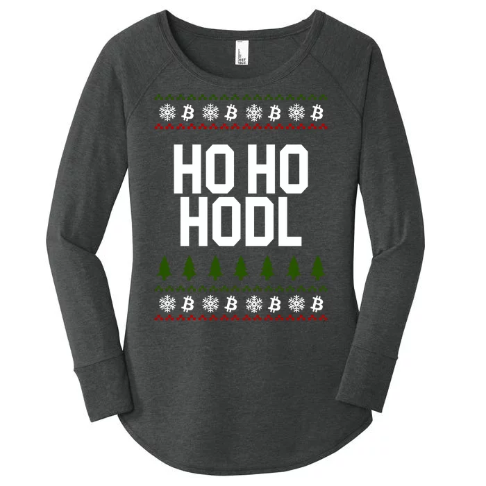 Santa Ho Ho Hodl Funny Crypto Ugly Christmas Women's Perfect Tri Tunic Long Sleeve Shirt