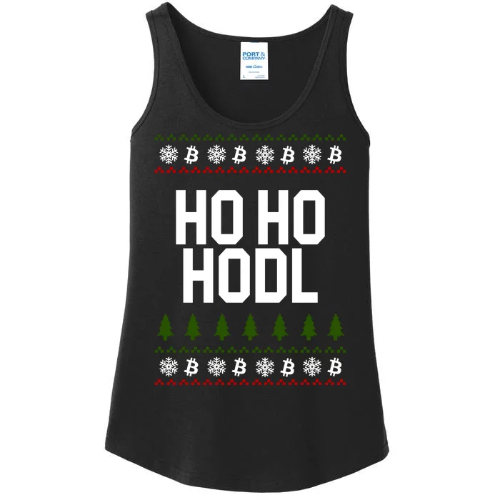 Santa Ho Ho Hodl Funny Crypto Ugly Christmas Ladies Essential Tank