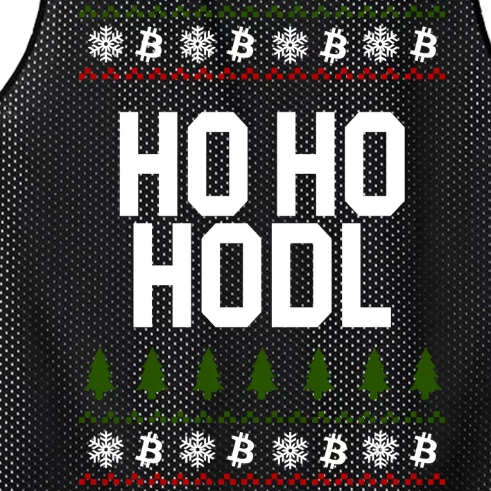 Santa Ho Ho Hodl Funny Crypto Ugly Christmas Mesh Reversible Basketball Jersey Tank