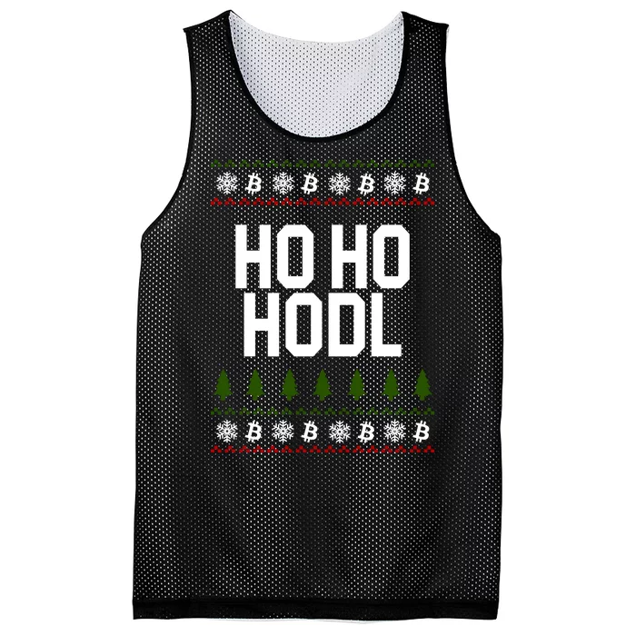 Santa Ho Ho Hodl Funny Crypto Ugly Christmas Mesh Reversible Basketball Jersey Tank