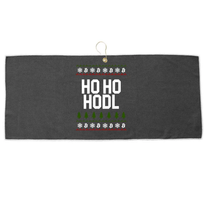 Santa Ho Ho Hodl Funny Crypto Ugly Christmas Large Microfiber Waffle Golf Towel