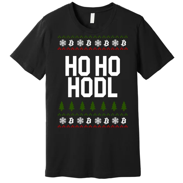 Santa Ho Ho Hodl Funny Crypto Ugly Christmas Premium T-Shirt