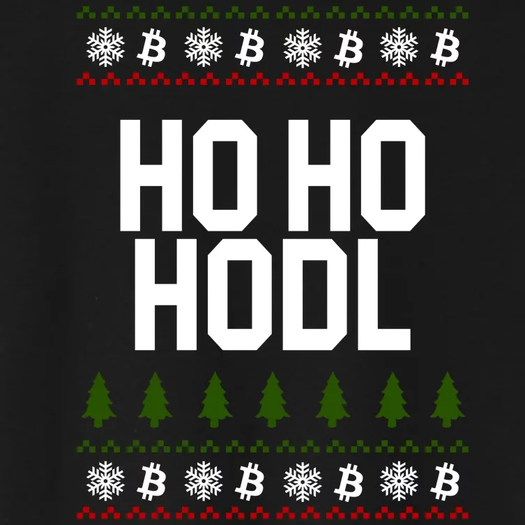 Santa Ho Ho Hodl Funny Crypto Ugly Christmas Women's Crop Top Tee