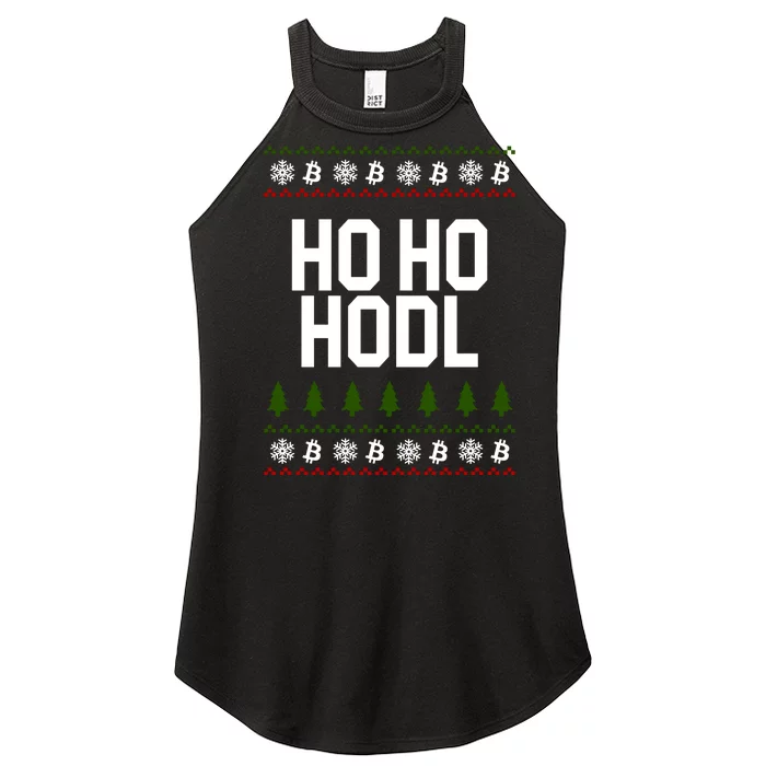 Santa Ho Ho Hodl Funny Crypto Ugly Christmas Women’s Perfect Tri Rocker Tank