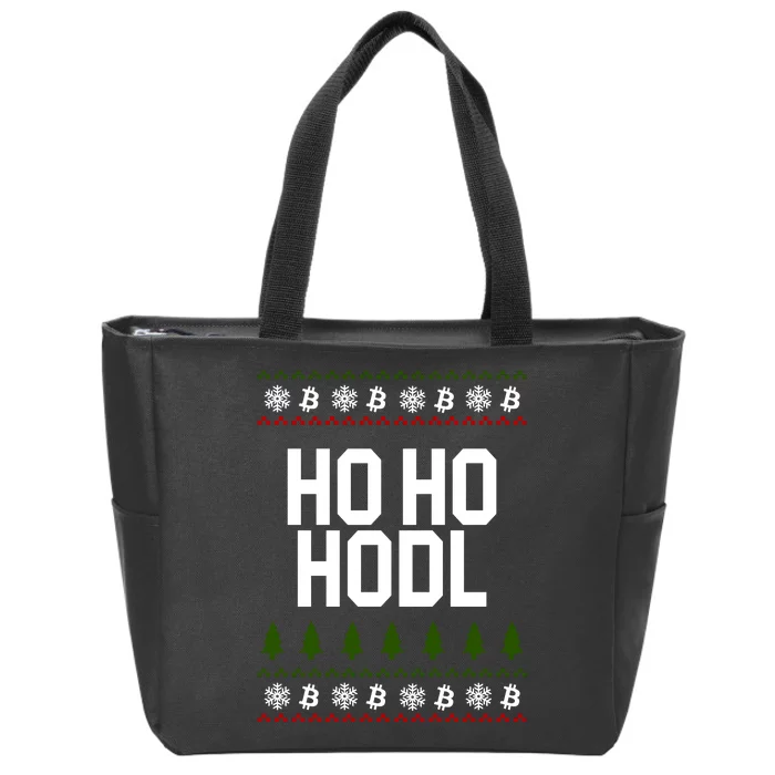 Santa Ho Ho Hodl Funny Crypto Ugly Christmas Zip Tote Bag