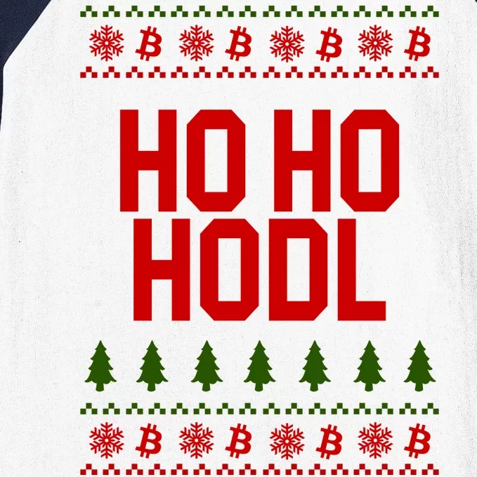 Santa Ho Ho Hodl Funny Crypto Ugly Christmas Baseball Sleeve Shirt