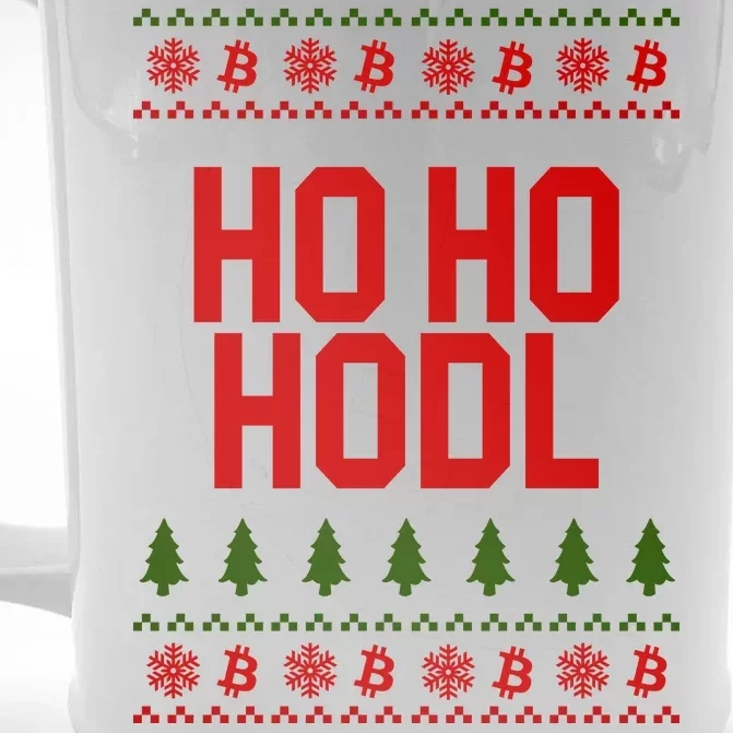 Santa Ho Ho Hodl Funny Crypto Ugly Christmas Front & Back Beer Stein