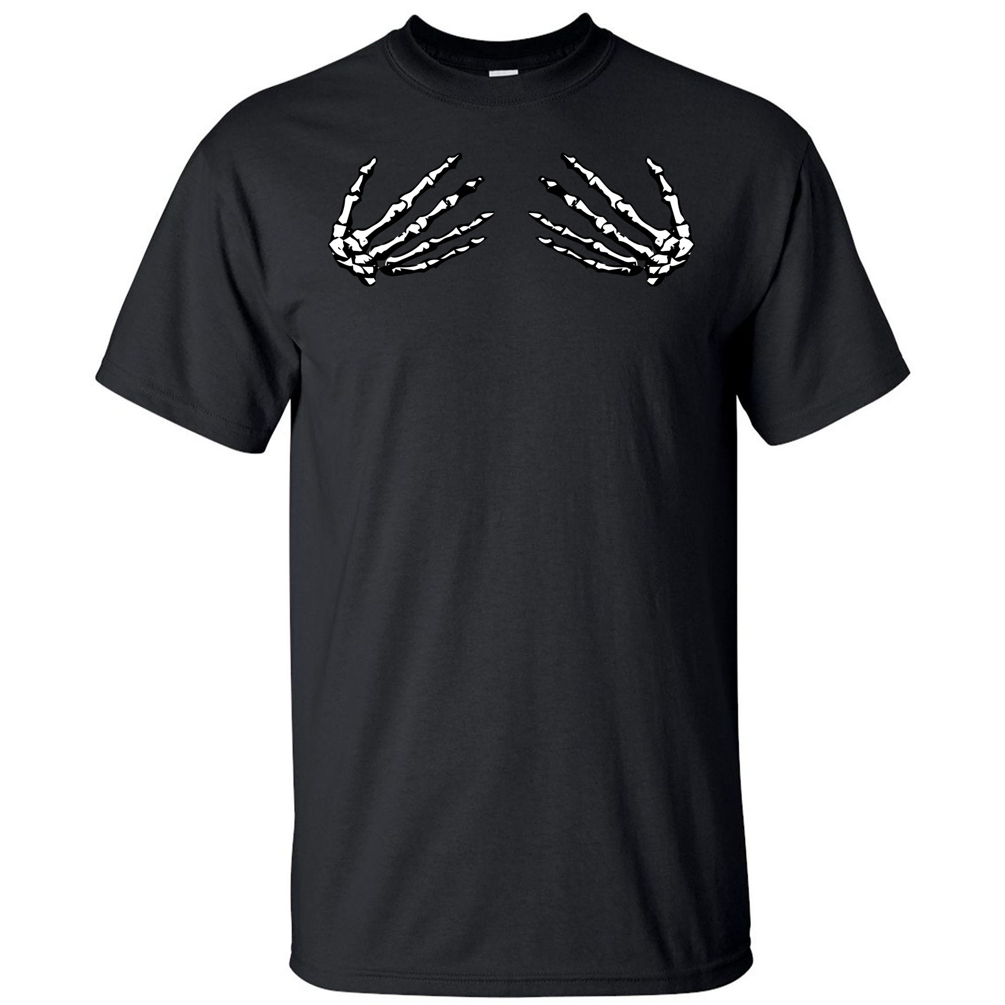 Skeleton Hands Holding Boobs Tall T-Shirt | TeeShirtPalace