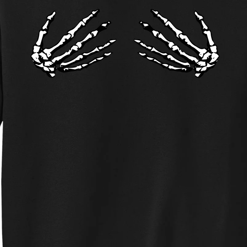 Skeleton Hands Holding Boobs Tall Sweatshirt