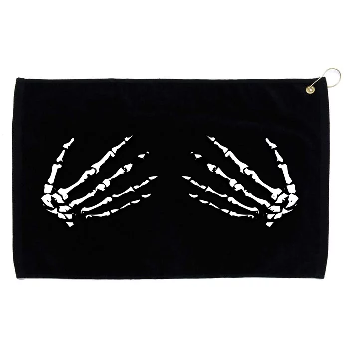 Skeleton Hands Holding Boobs Grommeted Golf Towel