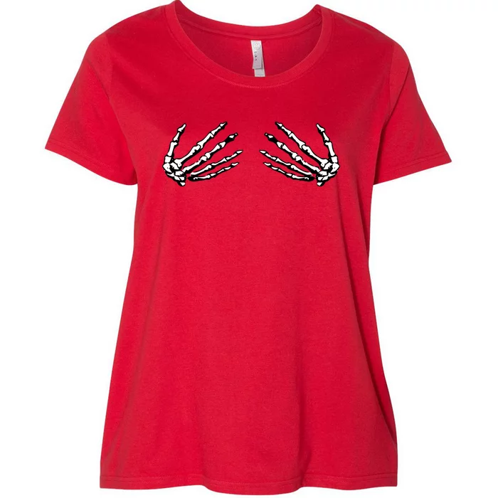 Skeleton Hands Holding Boobs Women's Plus Size T-Shirt