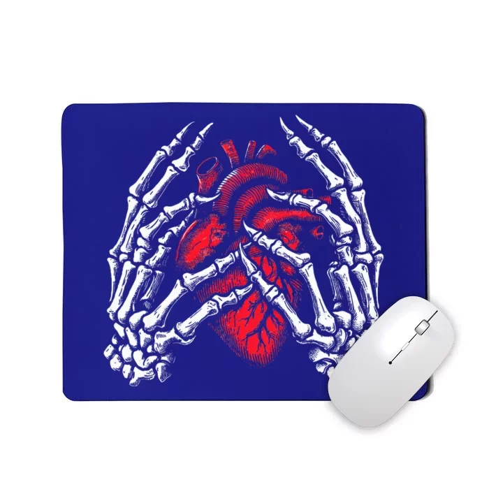 Skeleton Hands Holding Heart Halloween Costume Mousepad