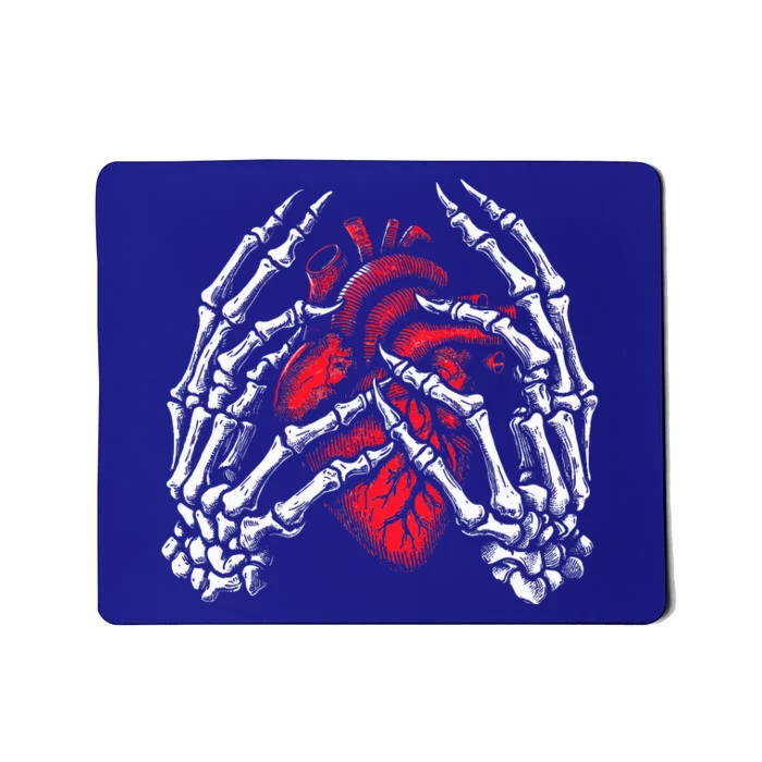 Skeleton Hands Holding Heart Halloween Costume Mousepad