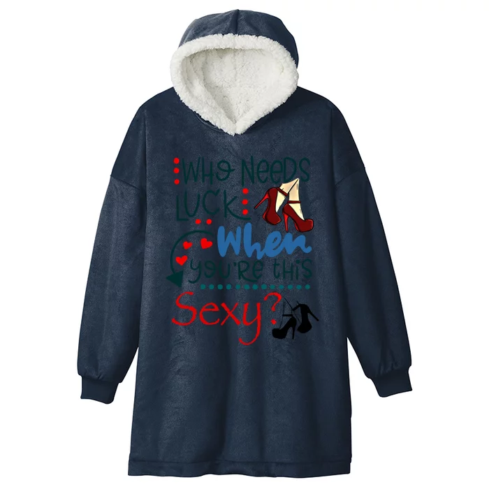 Sexy High Heal Lucky Cute Funny Luck Love Gift Hooded Wearable Blanket