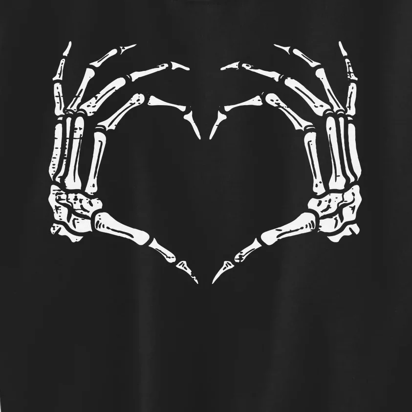 Skeleton Hands Heart Sign Retro Halloween Costume Kids Sweatshirt