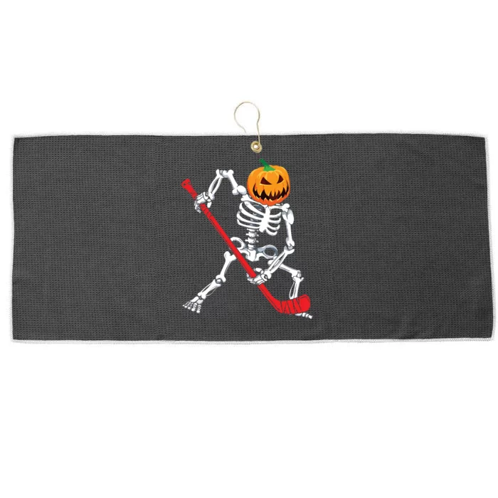 Skeleton Hockey Halloween Pumpkin Large Microfiber Waffle Golf Towel