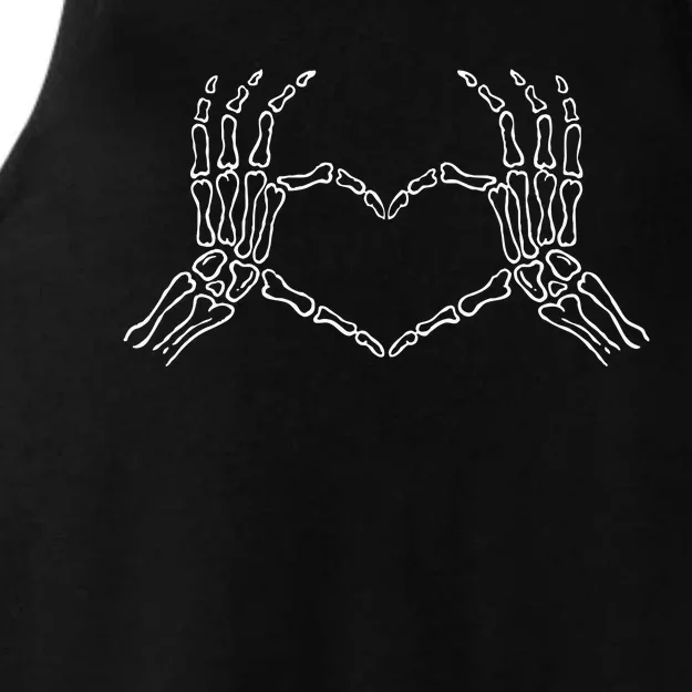 Skeleton Hands Heart Sign Retro Halloween Costume Ladies Tri-Blend Wicking Tank