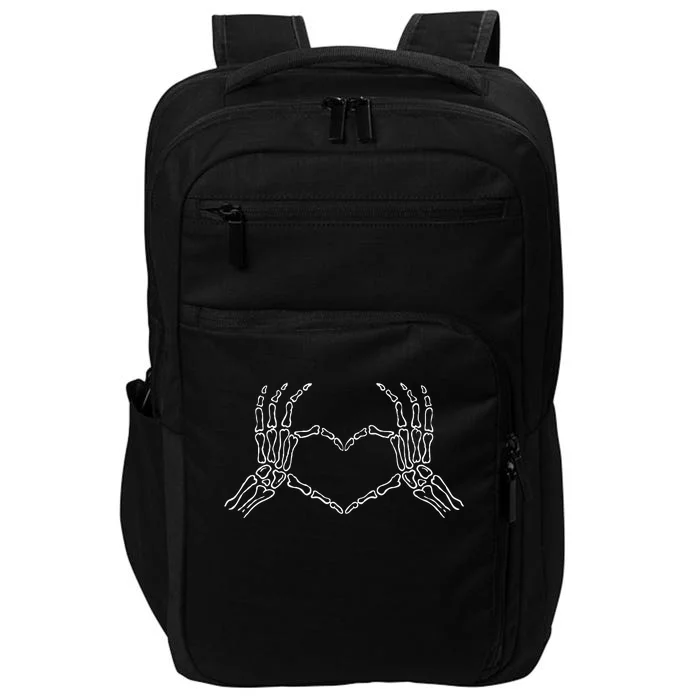 Skeleton Hands Heart Sign Retro Halloween Costume Impact Tech Backpack