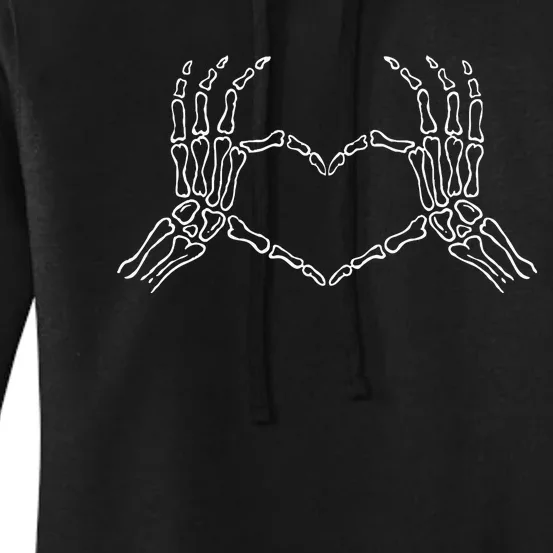 Skeleton Hands Heart Sign Retro Halloween Costume Women's Pullover Hoodie