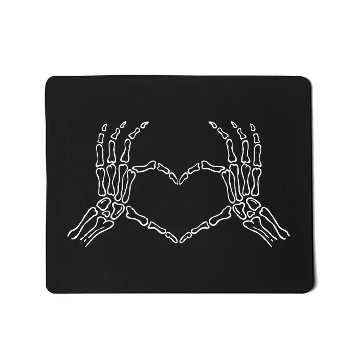 Skeleton Hands Heart Sign Retro Halloween Costume Mousepad