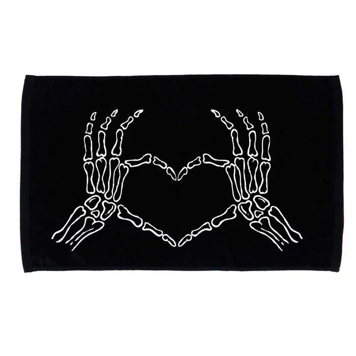 Skeleton Hands Heart Sign Retro Halloween Costume Microfiber Hand Towel