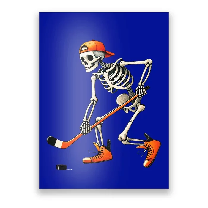 Skeleton Hockey Halloween Costume Sport Poster