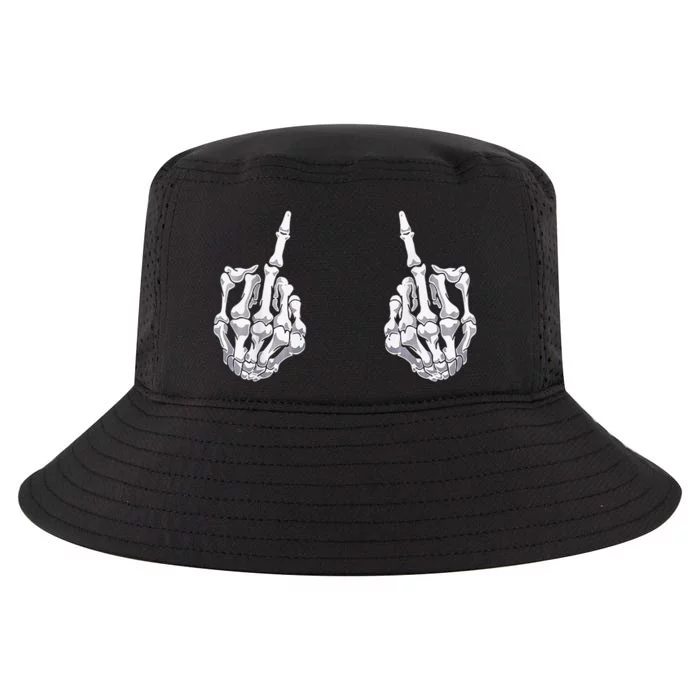 Skeleton Hand Halloween Bones Middle Finger Skull Cool Comfort Performance Bucket Hat