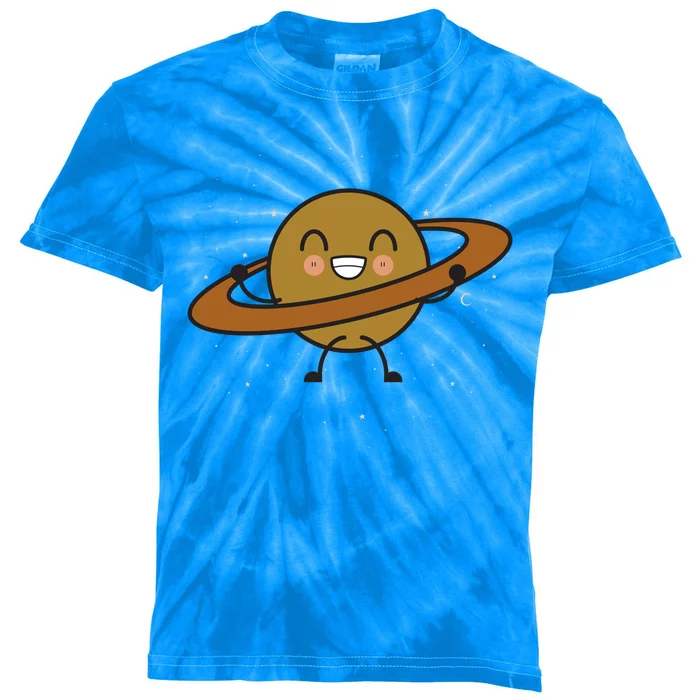 Saturn Hula Hoop Space Cute Kids Tie-Dye T-Shirt