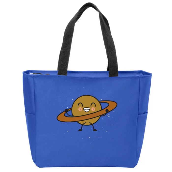 Saturn Hula Hoop Space Cute Zip Tote Bag