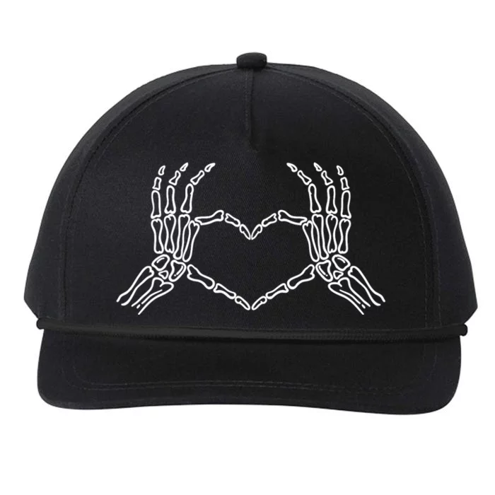 Skeleton Hands Heart Sign Retro Halloween Costume Snapback Five-Panel Rope Hat