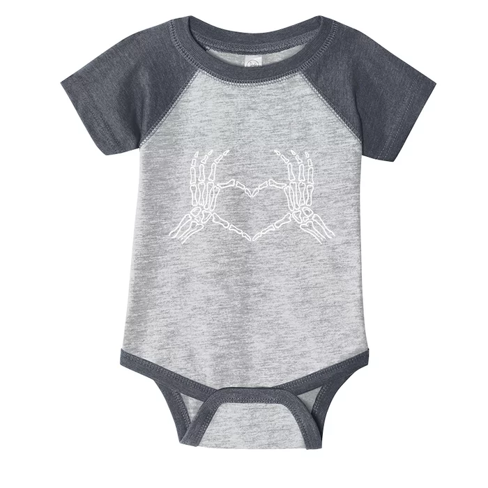 Skeleton Hands Heart Sign Retro Halloween Costume Infant Baby Jersey Bodysuit