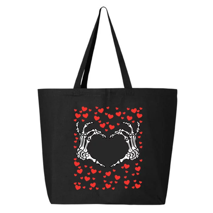 Skeleton Hand Heart Valentines Day Funny Bones Love 25L Jumbo Tote