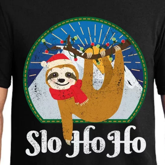 Slo Ho Ho Merry Christmas Sloth Christmas Team Cool Gift Pajama Set