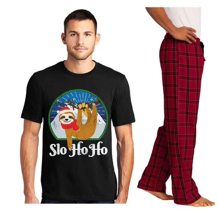 Slo Ho Ho Merry Christmas Sloth Christmas Team Cool Gift Pajama Set