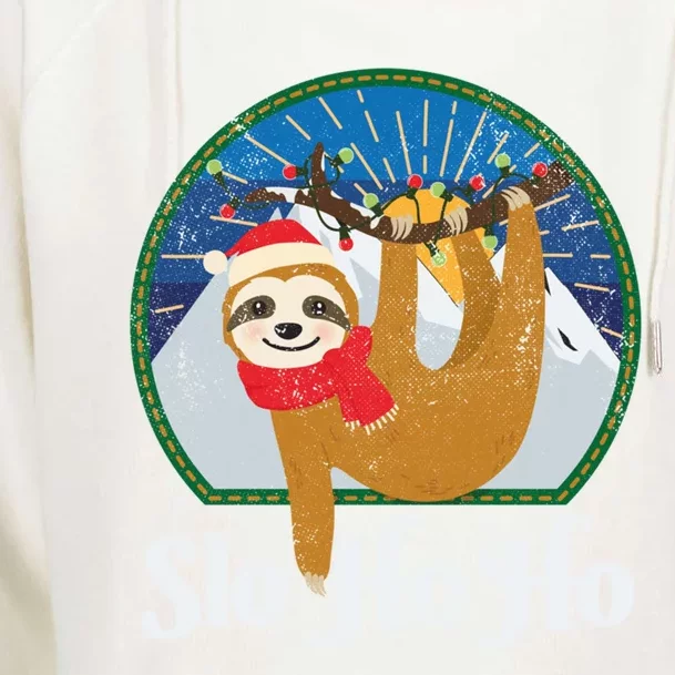 Slo Ho Ho Merry Christmas Sloth Christmas Team Cool Gift Womens Funnel Neck Pullover Hood