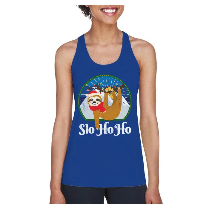 Slo Ho Ho Merry Christmas Sloth Christmas Team Cool Gift Women's Racerback Tank