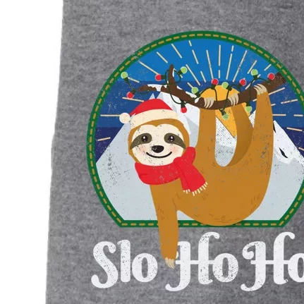 Slo Ho Ho Merry Christmas Sloth Christmas Team Cool Gift Doggie 3-End Fleece Hoodie