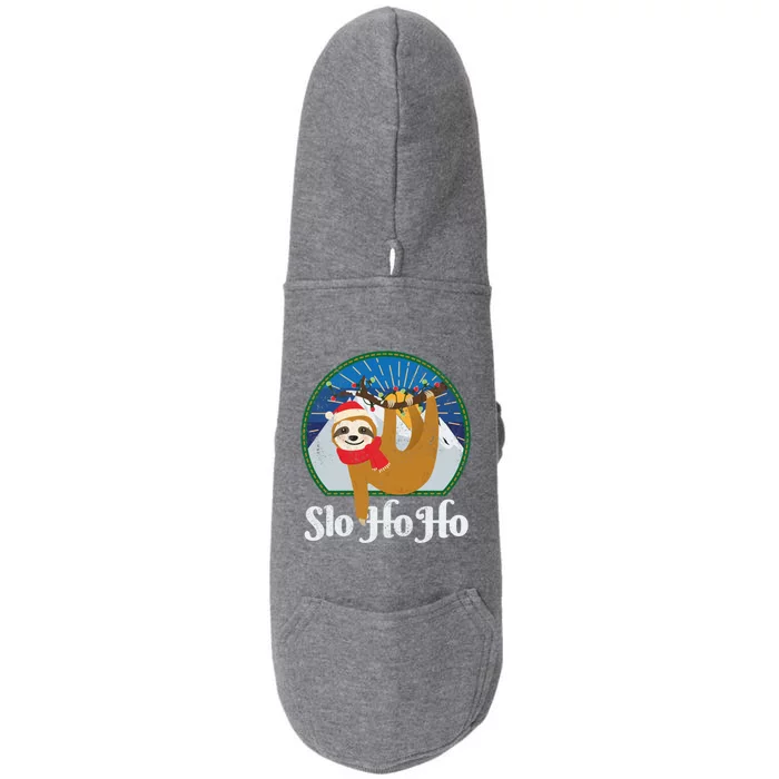 Slo Ho Ho Merry Christmas Sloth Christmas Team Cool Gift Doggie 3-End Fleece Hoodie