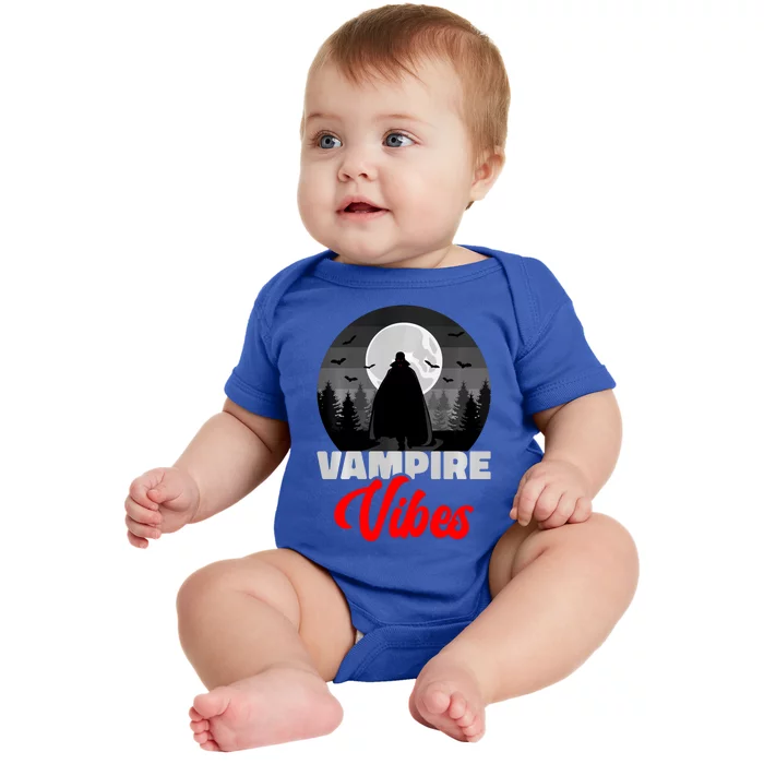 Spooky Happy Halloween Horror Creepy Halloween Costume Vampire Vibes Baby Bodysuit