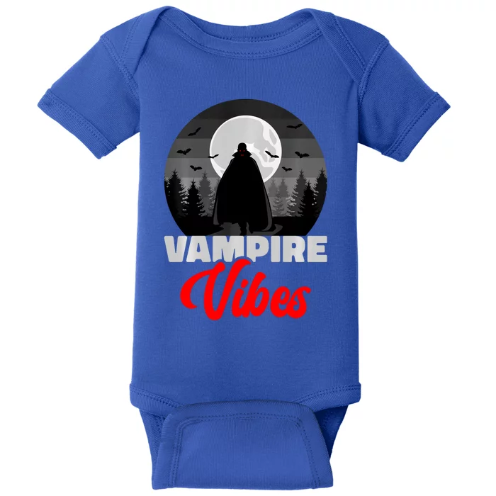 Spooky Happy Halloween Horror Creepy Halloween Costume Vampire Vibes Baby Bodysuit