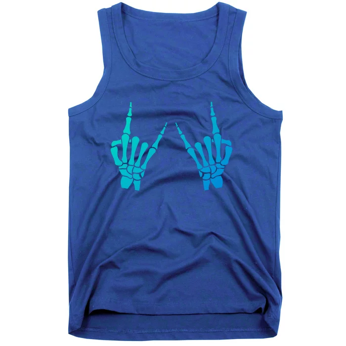 Skeleton Hand Horns Rock On Heavy Metal Rock N Roll Gift Tank Top