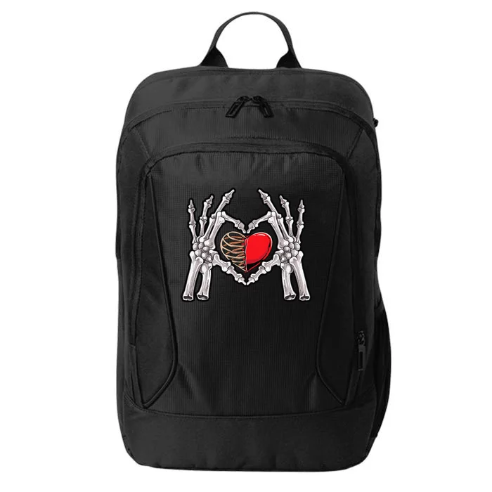 Skeleton Hand Heart Sign Bones Costume Love Skull Tapestry City Backpack