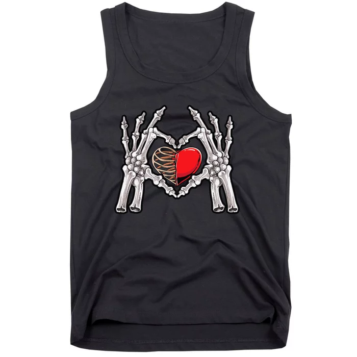 Skeleton Hand Heart Sign Bones Costume Love Skull Tapestry Tank Top