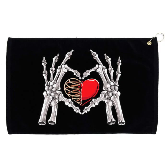 Skeleton Hand Heart Sign Bones Costume Love Skull Tapestry Grommeted Golf Towel